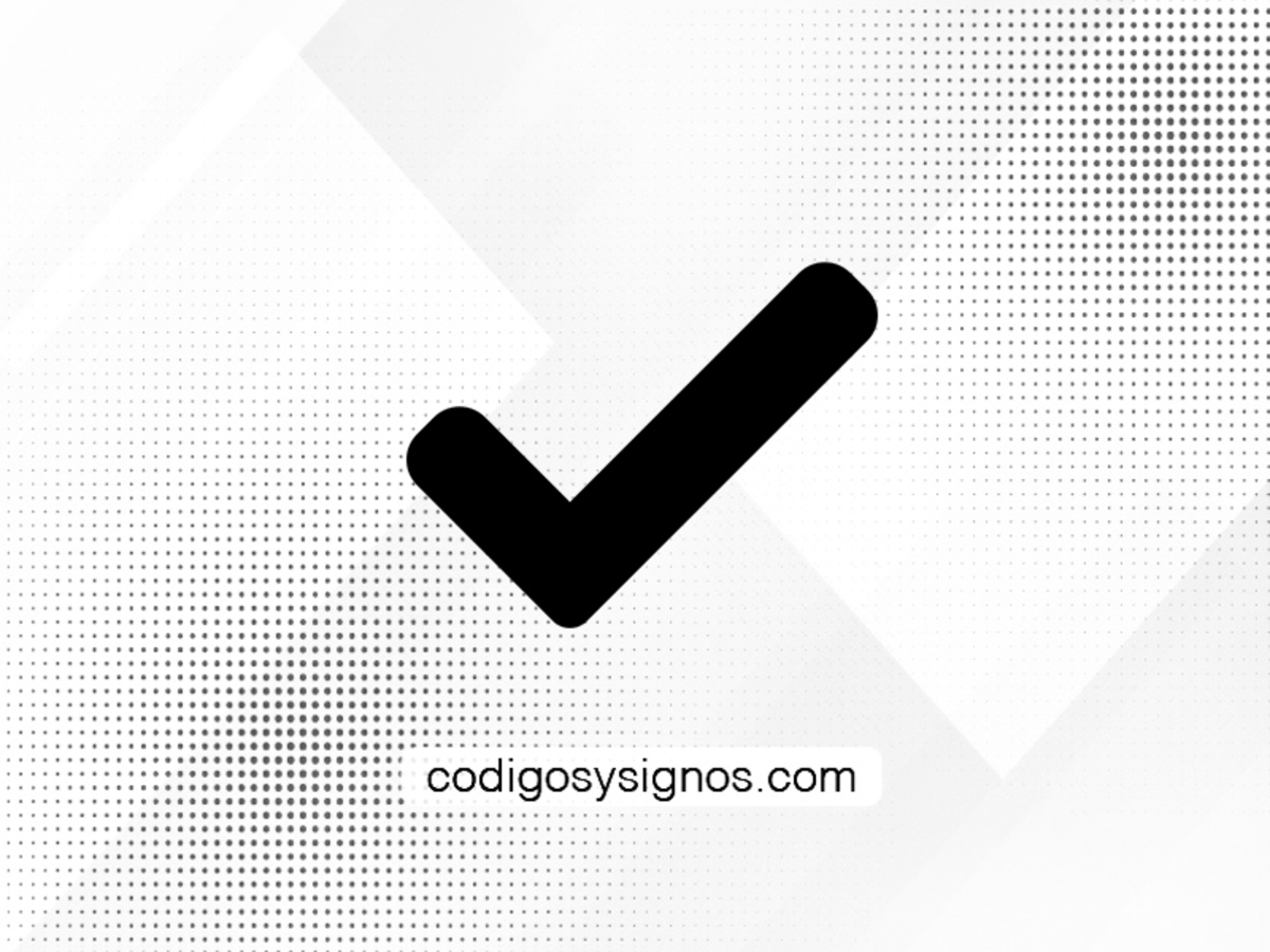 Símbolo Palomita con Código HTML